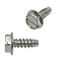 #6 X 3/8" Hex Washer Head, Slotted, Tapping Screw, Type B, Zinc